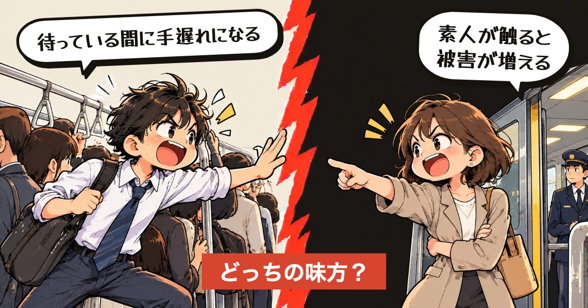 二択の設問：目の前の異変、自分で動く？