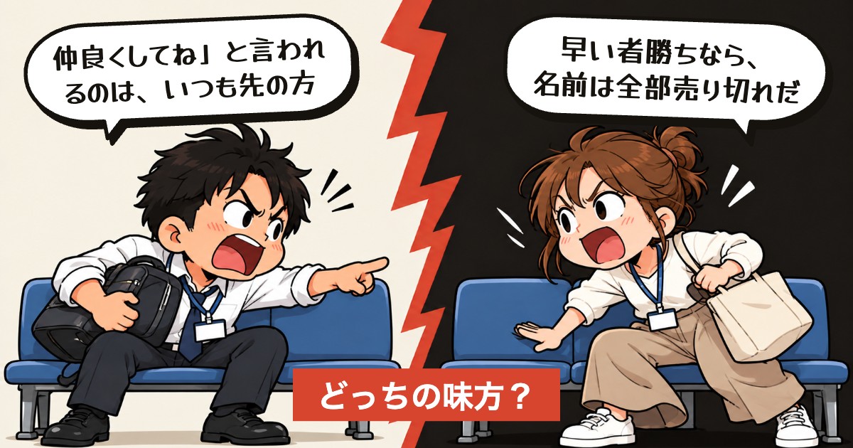 二択の設問：先に名乗っていたのに譲るんですか